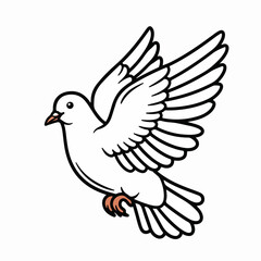 Obraz premium Graceful image FX showcases a flying white dove with spread wings and smooth lines. The image FX capture represents a symbol of peace and serenity with its elegant features,
