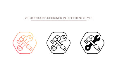 Under Construction icon design with white background stock illustration