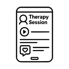 Fototapeta premium Line icon of digital therapy session interface for mental health support apps