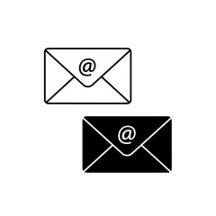 Two email envelope icons isolated on white background