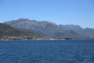view of kokotor bay from the kotor mountain. montenegro.