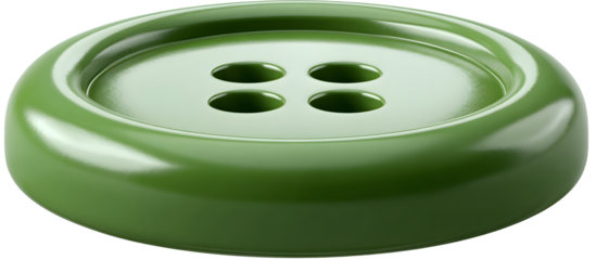 Green Button 3D Clipart Image