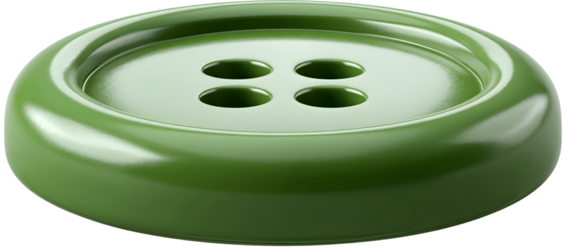 Green Button 3D Clipart Image