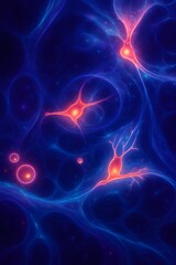 Futuristic Bioelectric Neural Cell Network – Scientific Medical Visualization