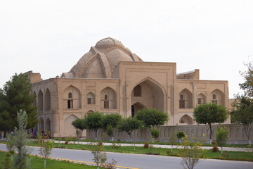 exterior of tomb of Baha' al-Din Naqshband, a founder of Sufi Sunni Islam. the building is called  Bahoutdin Architectural Complex or bakhautdin naqsband mausoleum.