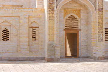 the brick wall background of islam culture in Bukhara, Uzbekistan