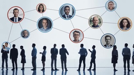 Global business network connecting diverse professionals for team building and collaboration - Powered by Adobe