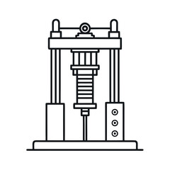 Minimal Line Art Hydraulic Press Vector Graphic