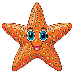 Whimsical starfish illustration with decorative dots on arms