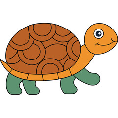 Charming turtle illustration with a unique patterned shell perfect for decorative designs