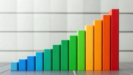 Increasing bar graph represents growth and contribution in various sectors, showcasing progress and success in visually appealing manner
