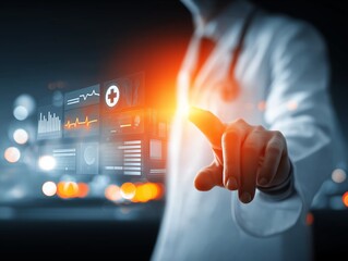  doctor interacting with digitized medical data