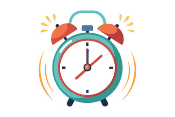 Vintage old alarm clock vector illustration on a white background
