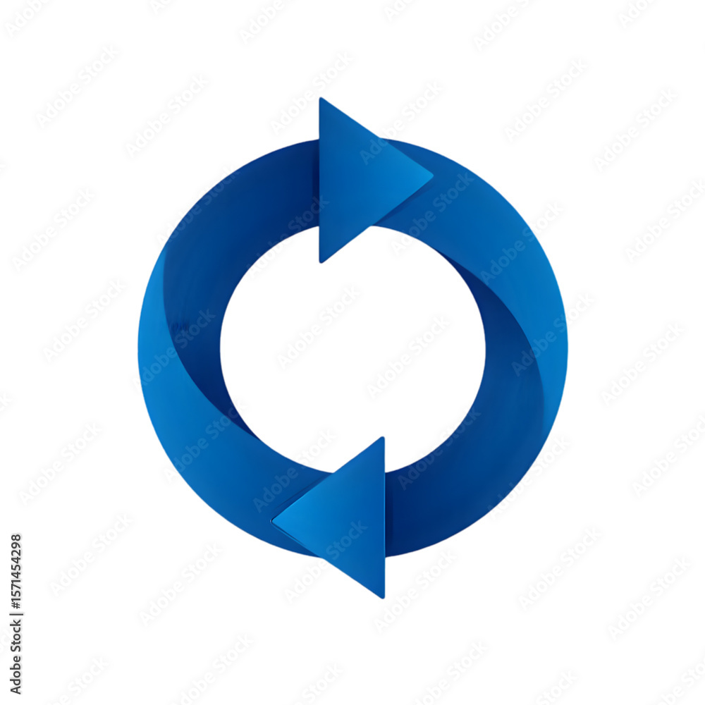 Leinwandbilder cobalt blue circular arrows continuous motion graphic element rotating loop animation design recycli