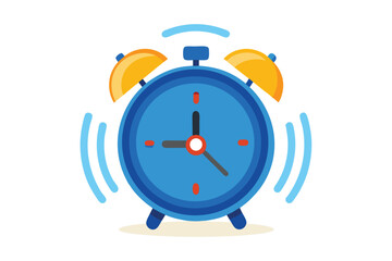 Vintage old alarm clock vector illustration on a white background