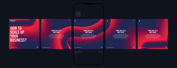 Set of LinkedIn carousel Post, editable social media Instagram carousel post, modern and creative business carousel post template, eps 10.