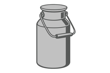 Vector Illustration of Silver Milk Can