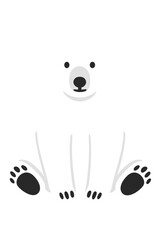 Vector Illustration of a Cute Sitting Polar Bear