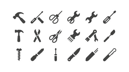vector illustration of a set of tools