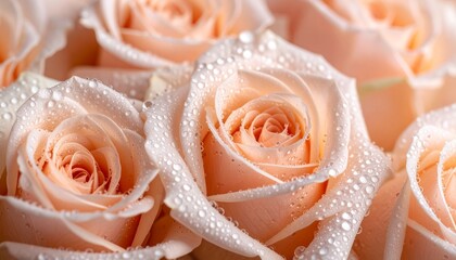Fototapeta premium Rose with water droplets – elegant and ultra-detailed macro shot/ 水滴をまとったバラ – 上品で超高精細なマクロショット