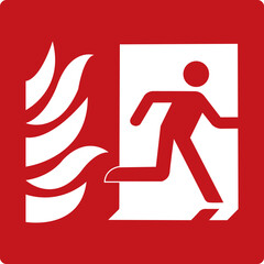 Fire exit. Building security system. Red sign. Helps people quickly navigate and find their way to a safe exit in case of fire or smoke.