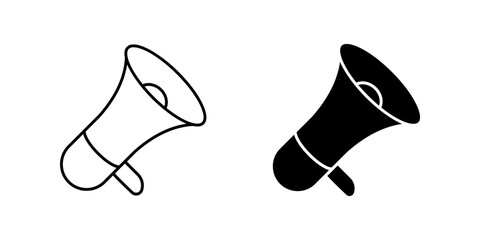 Megaphone Icon set. Symbol isolated white background. vector illustration. color editable.
