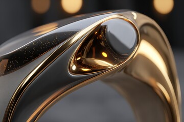 Elegant gold and silver ring showcasing intricate design details and a glossy finish, perfect for special occasions and everyday wear