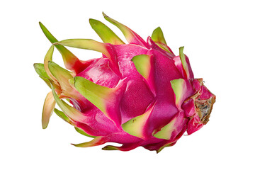 Obraz premium Vibrant pink dragon fruit isolated on black background