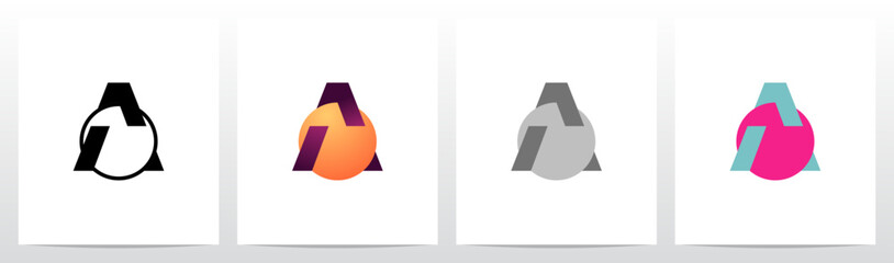 Circle Pierced by Letter Abstract Symbol Initial Logo Design A