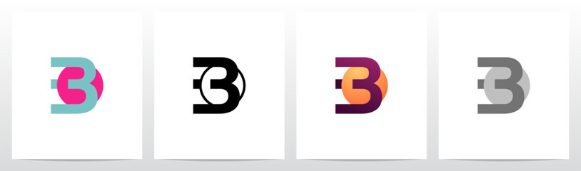 Obraz premium Circle Pierced by Letter Abstract Symbol Initial Logo Design B