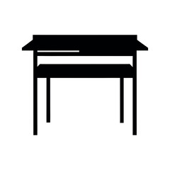 Work Desk Silhouette Vector Furniture Design