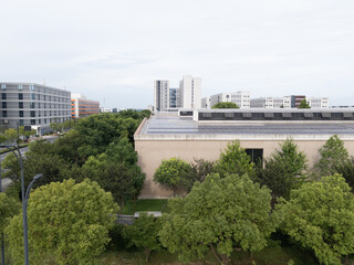 solar power station on rooftop of plant building