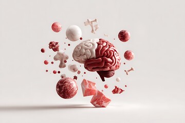 A heart with wings: A surreal, 3D anatomical representation. A 3D model of a heart with detailed anatomical features, adorned with large, flowing wings.