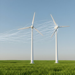 Wind Turbines in Field
