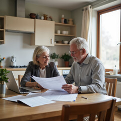 Obraz premium Seniors Reviewing Financial Documents