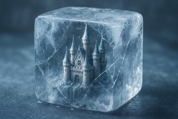 Fantasy Landscapes of "Mini Snow Castle Inside an Ice Cube"