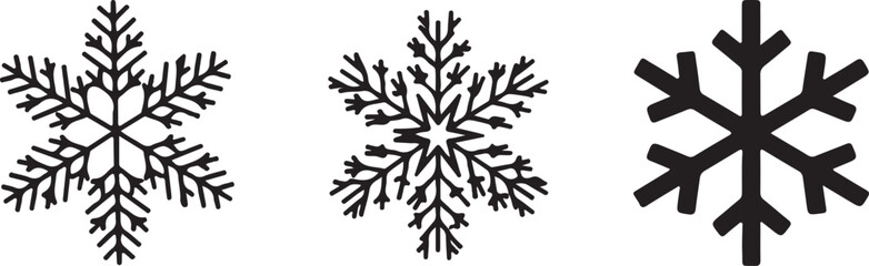 Naklejka premium Collection of Intricate Snowflake Illustrations Winter Design Elements