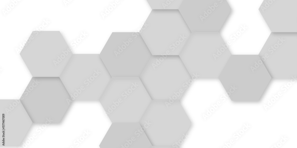 Poster abstract technology grey geometric hexagon on transparent concept design honeycomb shape vector.