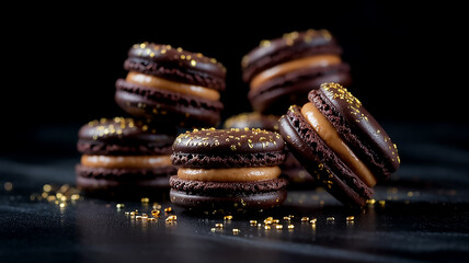 Delicious macarons  generative ai