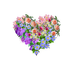 Flowers Heart Clipart, Flower Heart Png, Floral Heart Png, Love Png