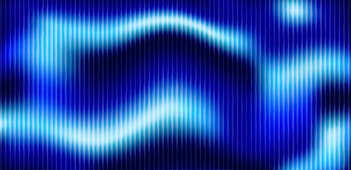 Dark Blue Glass Effect Background with Vertical Stripes and Smooth Wave Distortion. Futuristic and Dynamic Digital Surface. Vector Illustration