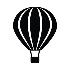 Obraz premium Black Hot Air Balloon Icon Vector Illustration