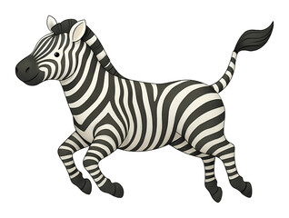 watercolor zebra isolated on transparent background, extracted, png file