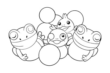 Bouncing Balls and Frogs in Garden