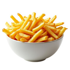 Golden French Fries In White Bowl potato fried