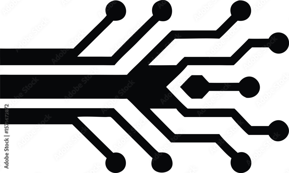 Poster abstract black and white circuit board pattern graphic design element technology network connection 