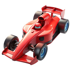 Naklejka premium 3d red formula 1 race car isolated on transparent background