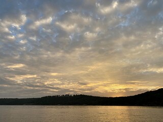 sunset over the lake