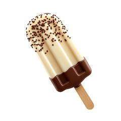 Vanilla ice cream bar with chocolate and sprinkles