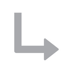 down right turn arrow icon